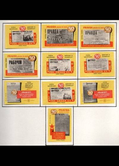 50 lat `Prawdy` - czeska seria 10 etykiet (żółta)